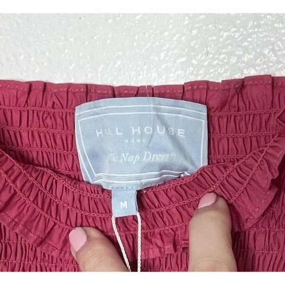 Hill House Home Lipstick Pink The Anjuli Nap Prairie Maxi Dress Size M NWT - Picture 6 of 8